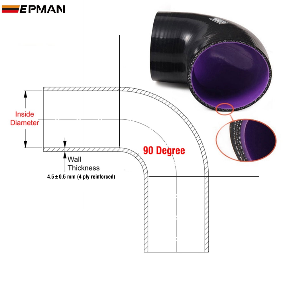 Epman Degree Elbow Silicone Hose Pipe Turbo Intake Mm Mm Mm